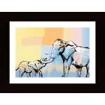Mama Elephantand Baby Poster