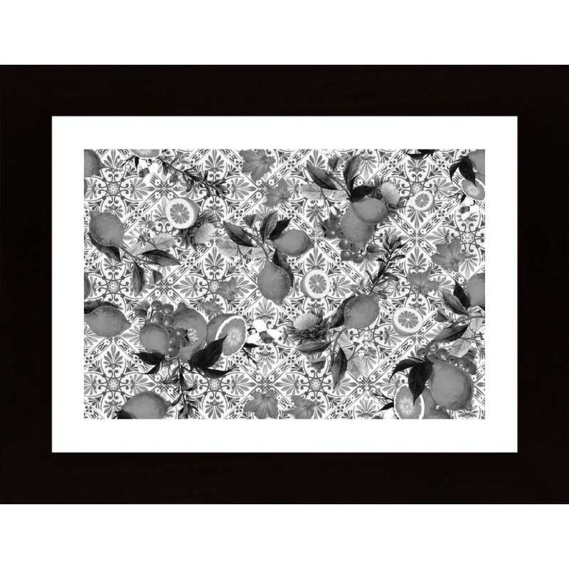 Mediterranean Summer Black White Poster