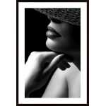 Model Lips And Hat Poster
