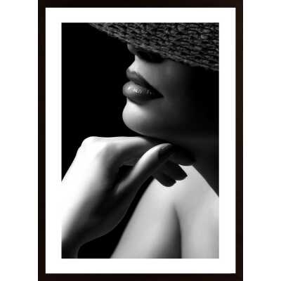 Model Lips And Hat Poster