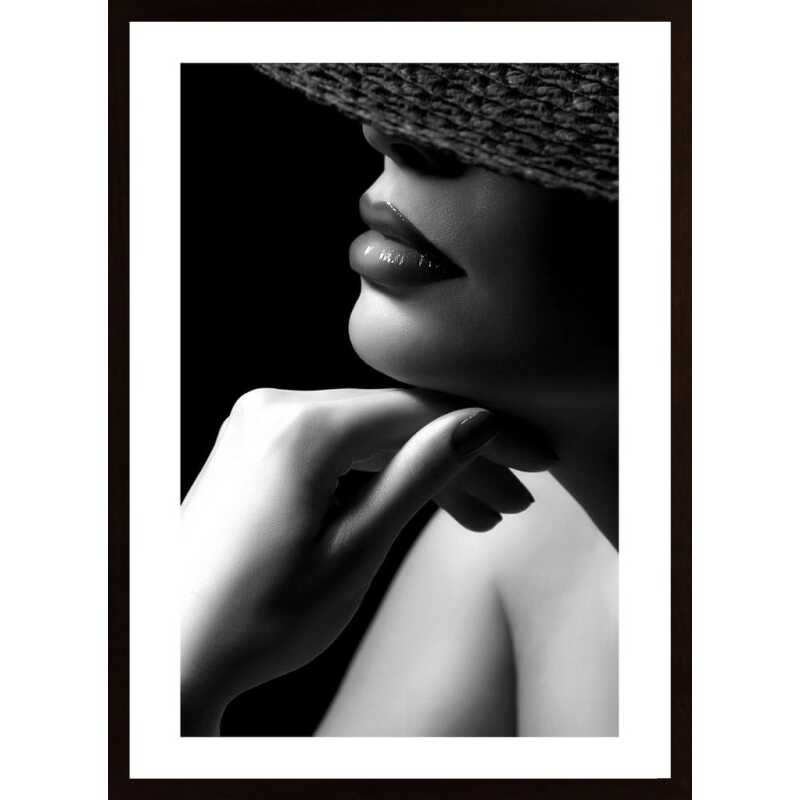 Model Lips And Hat Poster