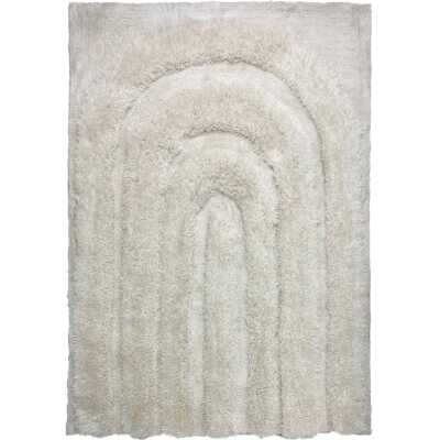 Moody Bow Vit 240x340 cm Ullmatta-look