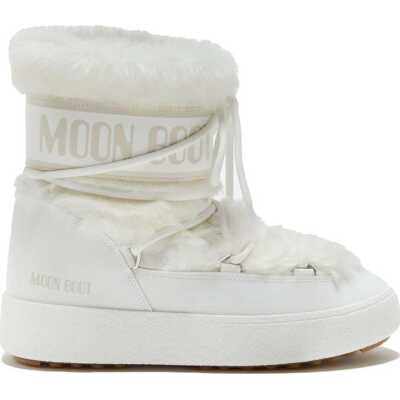 Moon Boot Women's Low Track Faux Fur Water-Repellent White