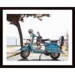 Moped Man And Sea Poster