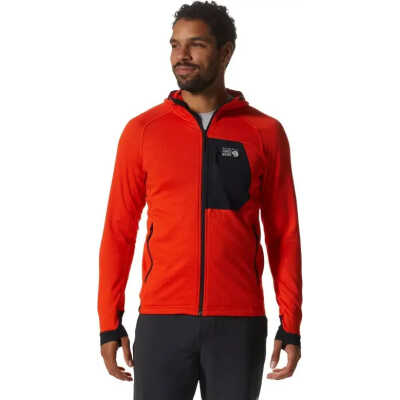 Mountain Hardwear Men's Polartec Power Grid Full Zip Hoody State Orange