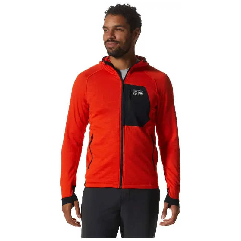Mountain Hardwear Men's Polartec Power Grid Full Zip Hoody State Orange