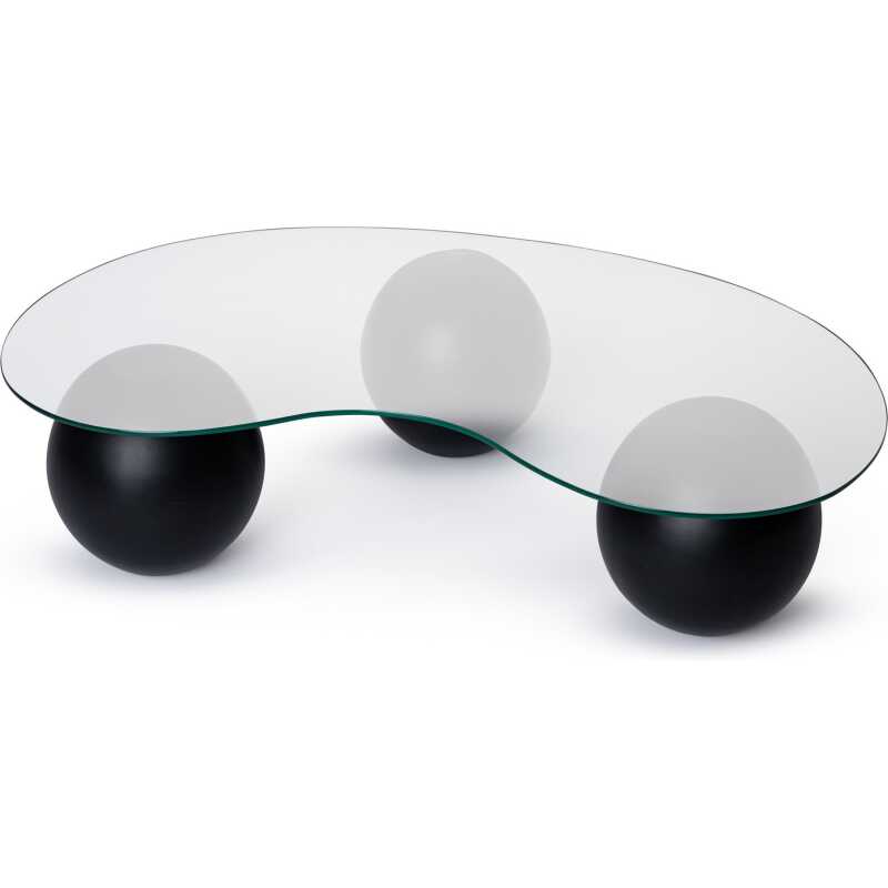 NORDVÄRK Sphere soffbord - glas och svart polyuretan