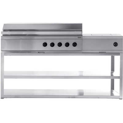 Nordic Line - Fristående gasolgrill med 5 brännare och sidobrännare - Rostfri