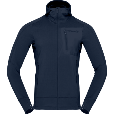 Norr⌀na Men's Falketind Power Grid Hood Indigo Night