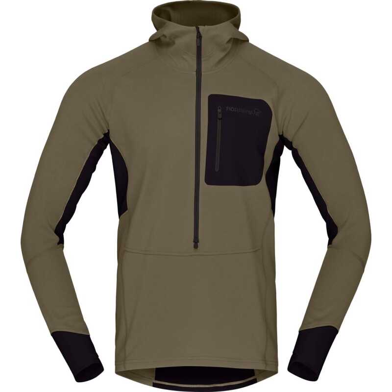 Norr⌀na Men's Senja Warm1 Hood Olive Night