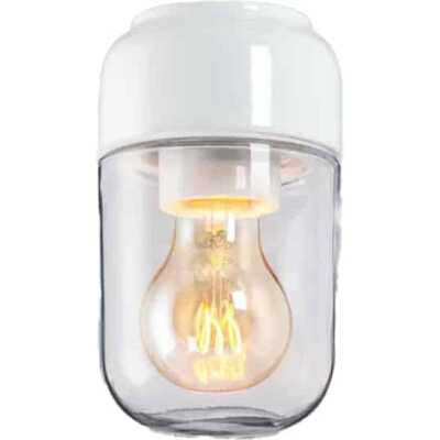 Ohm 100 Bastu 170mm Vit klarglas IP44 E27 max 40W
