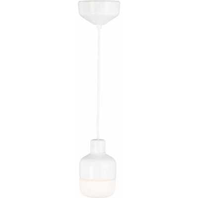 Ohm Pendel 100/155 mm Vit Matt Opal 2m Vit textilkabel IP44 G9 20W takkopp