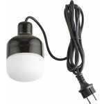 Ohm Pendel Outdoor 100/155 Svart Matt Opal 3m Svart gummikabel m stickpropp IP44 G9 20W
