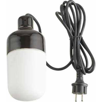 Ohm Pendel Outdoor 100/215 Svart Matt Opal 3m Svart gummikabel m stickpropp IP44 E27 40W