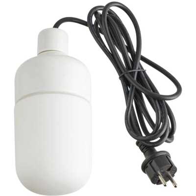 Ohm Pendel Outdoor 100/215 Vit Matt Opal 3m Svart gummikabel m stickpropp IP44 E27 40W