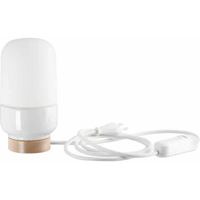 Ohm Table 100/190 Vit Matt Opal IP20 E27 40W 2m Vit tygkabel med dimmer Ohm Table 100/190 Vit Matt Opal IP20 E27 40W 2m Vit tygkabel med dimmer