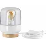 Ohm Table 140/190 Vit Klarglas IP20 E27 40W 2m Vit tygkabel med dimmer