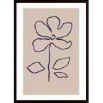 Oil Pastel Flower Blue Poster