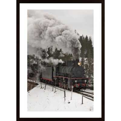 Old Steam Train Poster