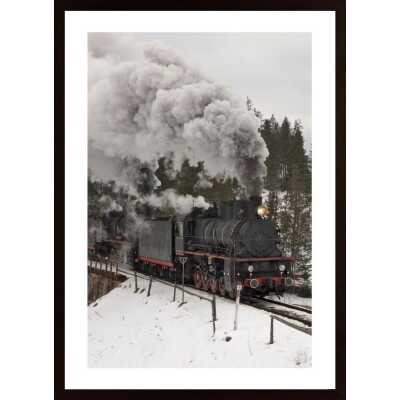 Old Steam Train Poster