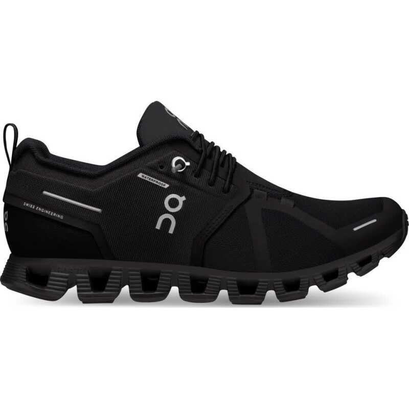 On Women's Cloud 5 Waterproof All Black On Women's Cloud 5 Waterproof All Black