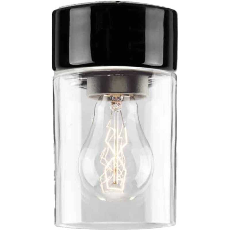 Opus 100 Bastu 175mm klarglas Svart IP44 Rak E27 max 40W tak/60W vägg
