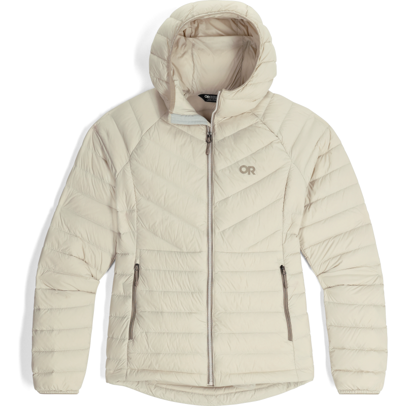 Outdoor Research Women's Transcendent Down Hoodie Oyster Outdoor Research Women's Transcendent Down Hoodie Oyster