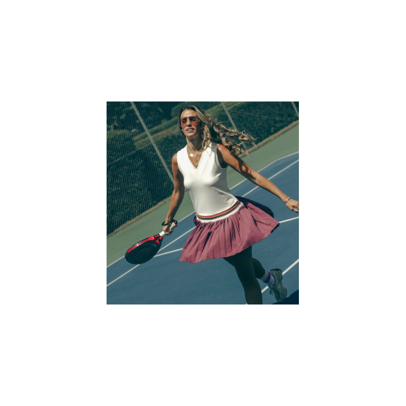 PEACHY Skirt Dress White/Plum Women