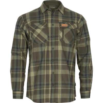 Pinewood Men's Lappland Rough Flannel Shirt Green/Brown