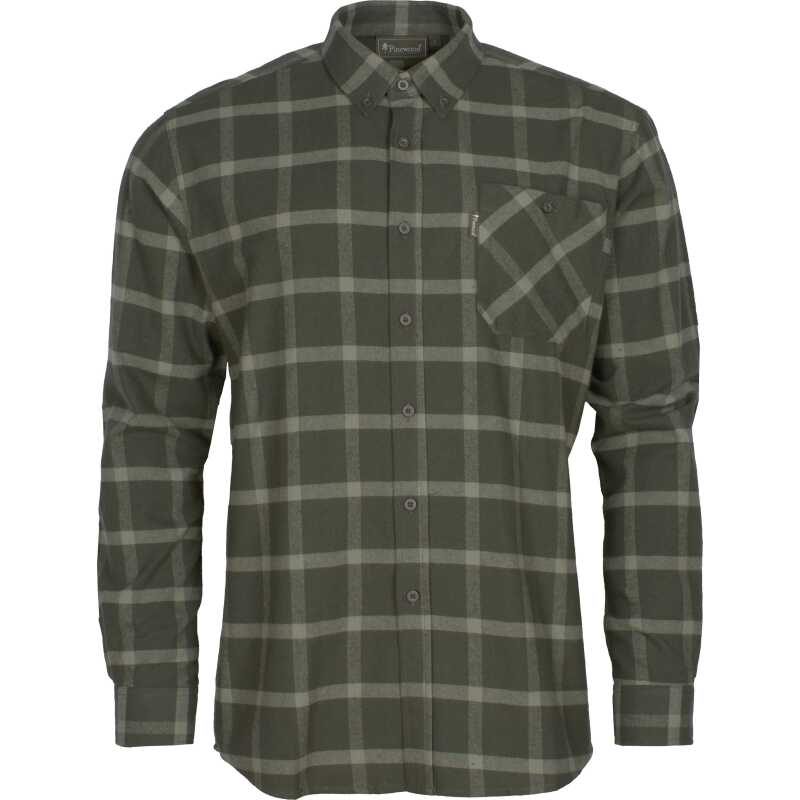 Pinewood Men's Värnamo Flannel Shirt Dark Green/Green