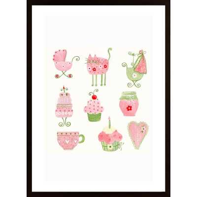 Pink And Green Litte Cute Pictures Poster