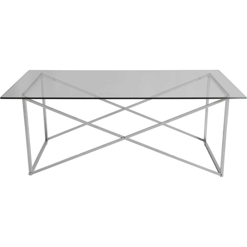RGE Cross soffbord - glas/silverglas/metall, rektangulärt