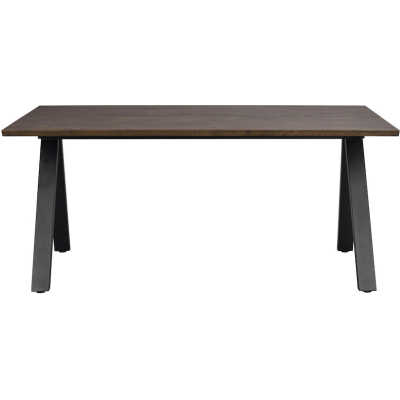 ROWICO Carradale matbord, med utdrag - brun ek och svart metall