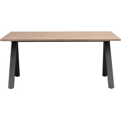 ROWICO Carradale matbord, med utdrag - naturlig ek och svart metall