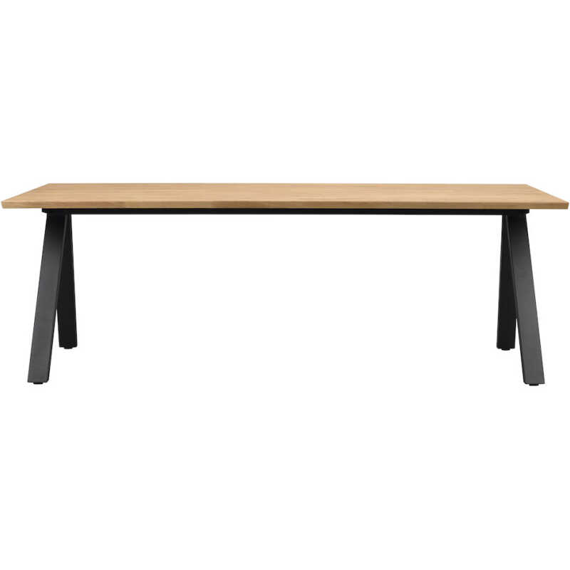 ROWICO Carradale matbord, med utdrag - naturlig ek och svart metall