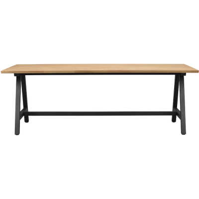 ROWICO Carradale matbord, med utdrag - naturlig ek och svart metall