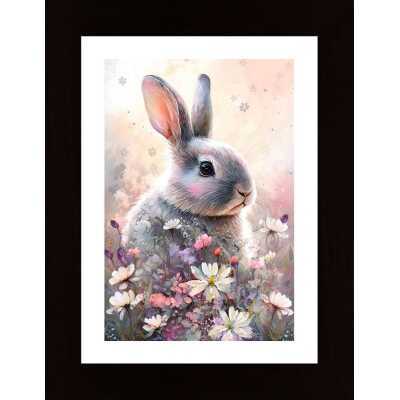 Rabbit And Flowers 2 Poster