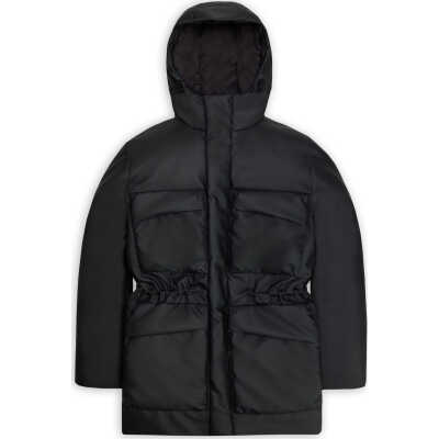 Rains Unisex Askim Long Insulated Cargo Jacket W3T4 Black