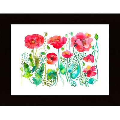 Red Spring Poppies Meadow Poster