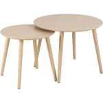Roslin runt soffbordsset, skiva UV-lackad bambu, bas WB-lackad bambu, med set om 2, Ø60x45 cm
