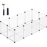SONGMICS Lekhage för husdjur, marsvin och bur med golv, inomhus DIY transparent plasthölje för hamstrar, kaniner,