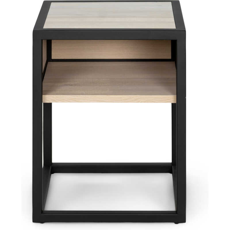SPINDER DESIGN Diva One-Nightstand sängbord, m. 1 hylla - oljad ek och svart stål