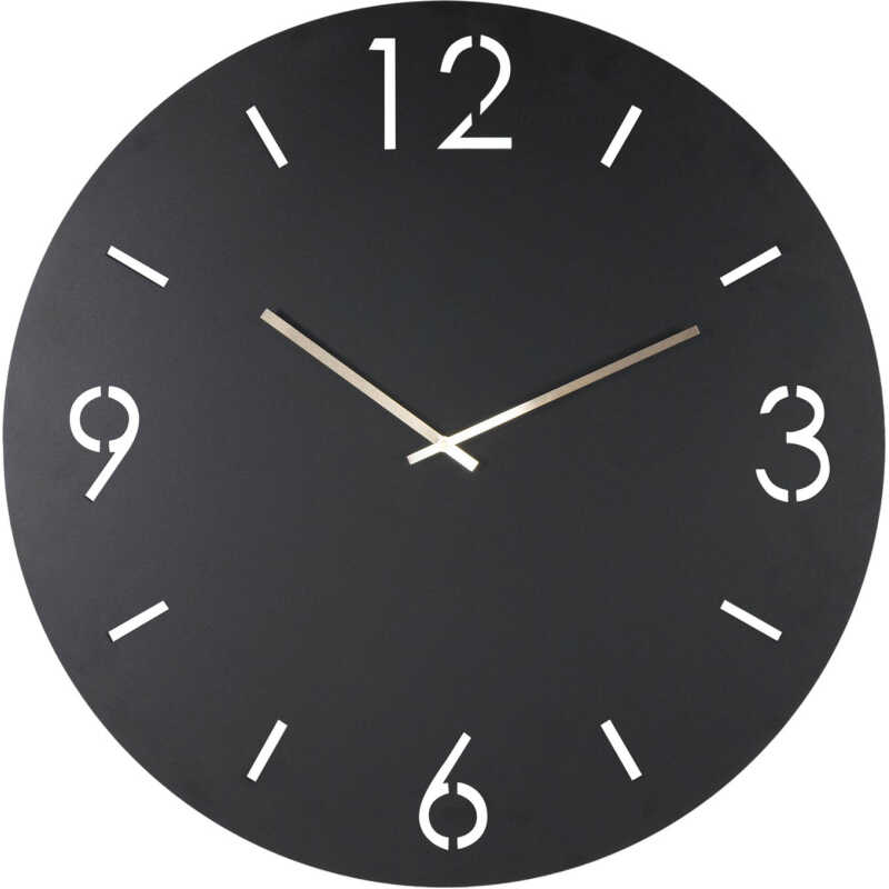 SPINDER DESIGN Time Väggklocka, Rund - Svart Stål