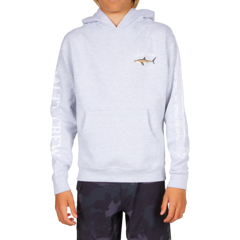 Salty Crew Kids' Bruce Hood Fleece Grey Heather Salty Crew Kids' Bruce Hood Fleece Grey Heather