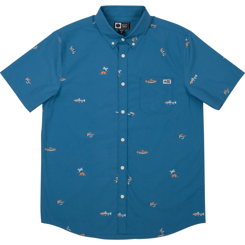 Salty Crew Men's Markets Ss Woven Cobalt