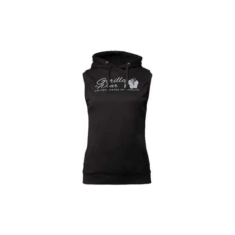 Selma Sleeveless Hoodie Black - l Selma Sleeveless Hoodie Black - l