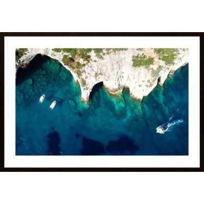 Shoreline With Boats Poster