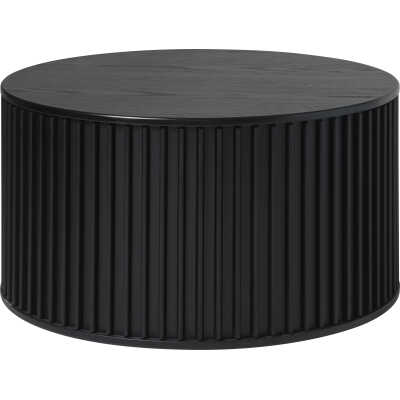 Siena soffbord, runt - svart ekfanér och ek
