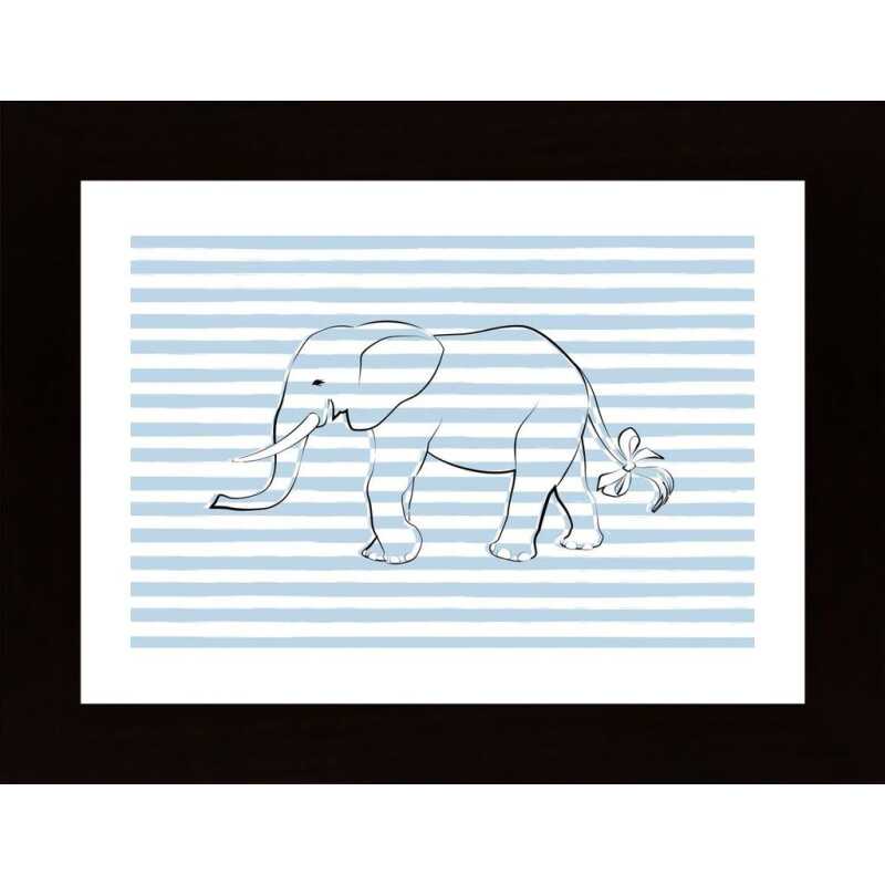 Stripe Elephant Poster