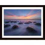 Sunset At Bowling Ball Beach Poster